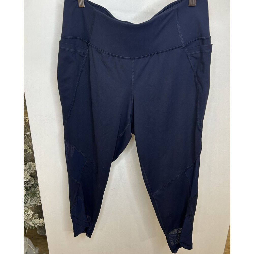 Lane Bryant Livi Active Pants Womens 14/16 Blue Legging‎ Open Mesh Side Plus